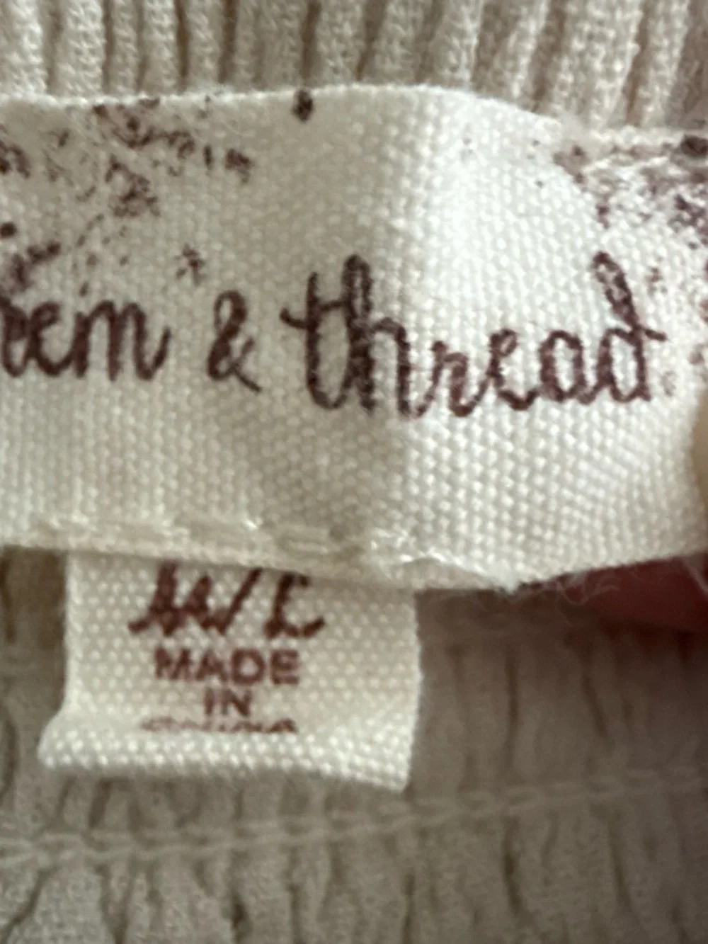 Hem & Thread Beige Crochet Peplum Blouse - Picture 2 of 5